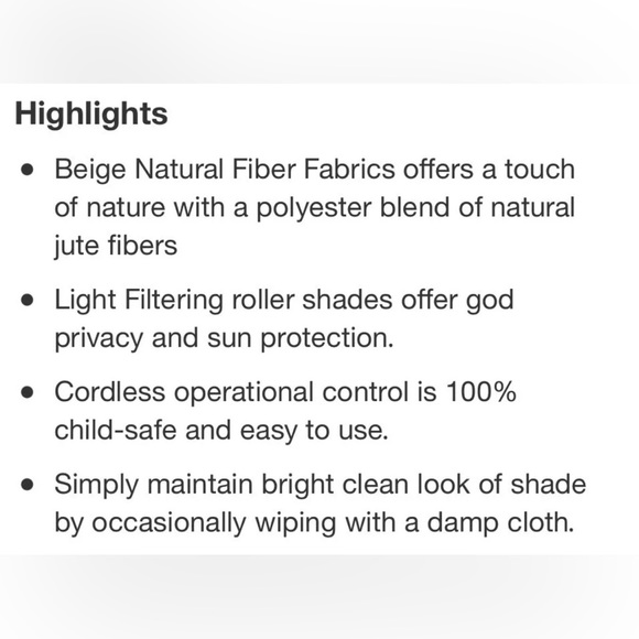 Light Filtering Natural Roller Window Shade Lumi Home Furnishings BEIGE - 32”72” - Picture 4 of 7